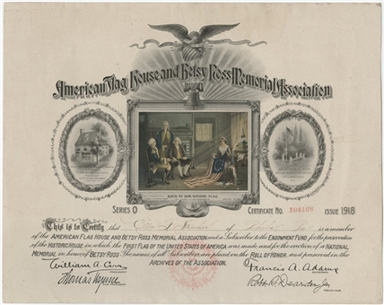 Betsy Ross Flag Certificate (University Archives LOA)